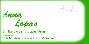 anna lopos business card